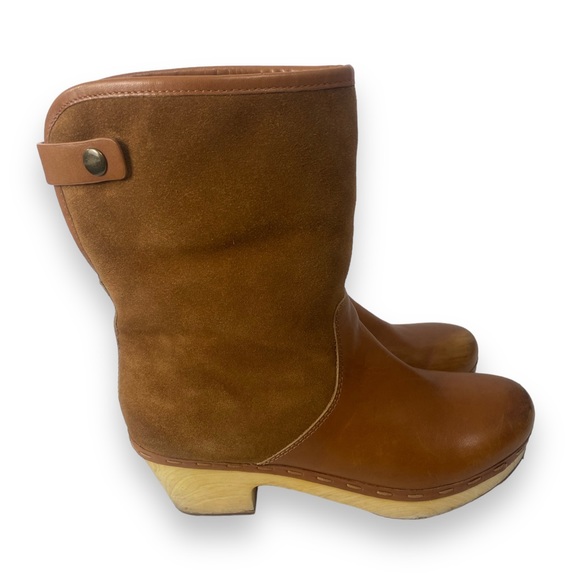 Frye & Co Odessa Cuff‎ Winter Boots Size 8 Caramel Brown Leather Pull On 0211 - Picture 1 of 11